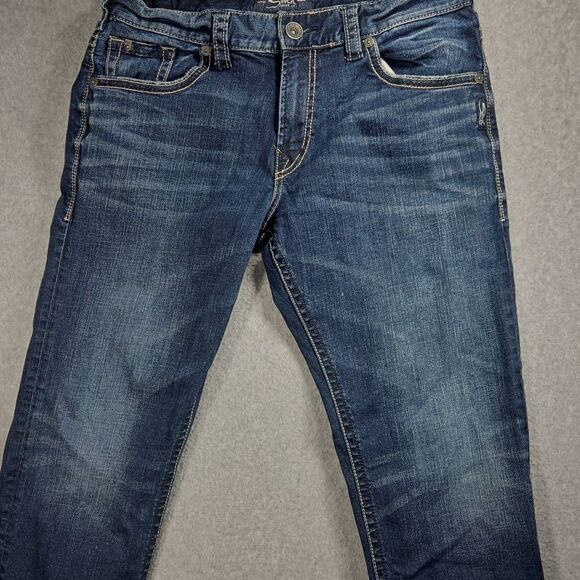 Silver Jeans Eddie 34x32 Taper Leg Relax Fit Distressed faded - Picture 2 of 12